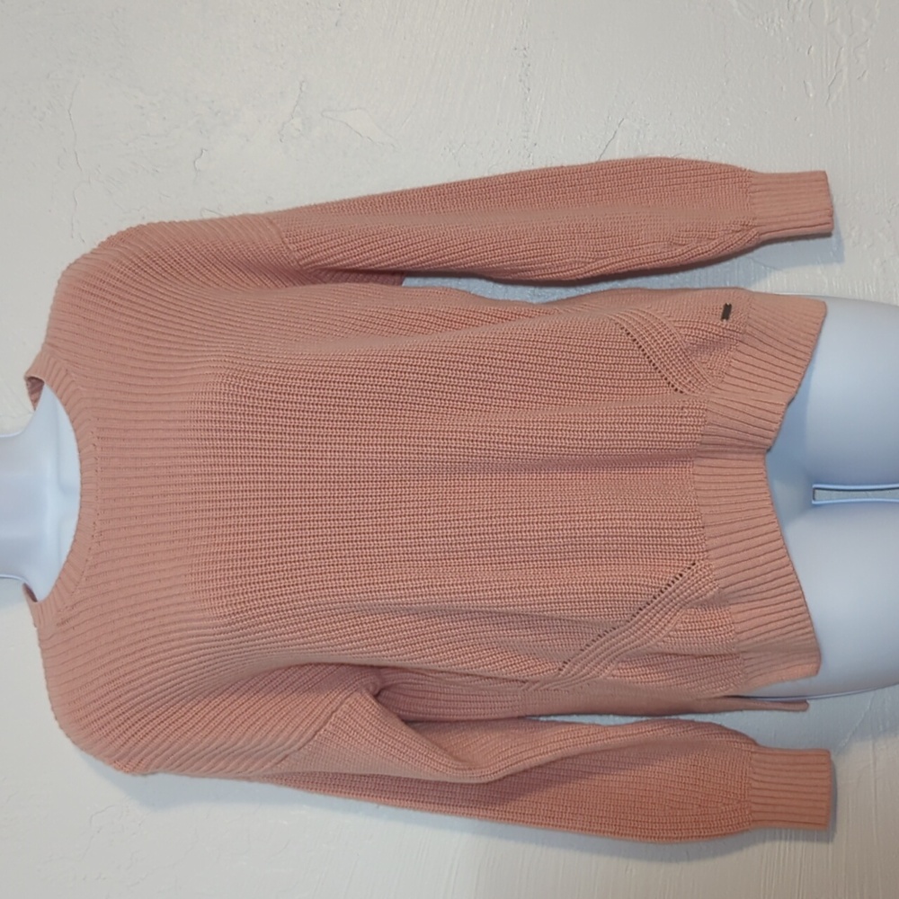 Hollister Pink Cotton Knit Lightweight Cute Comfy Sweater Casual Office School